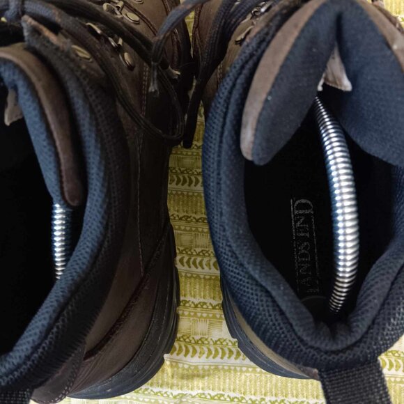 Lands' End Performance Boots Brown Lace Up Leather Ankle Boots Style 68406 Sz 12 - Picture 4 of 11